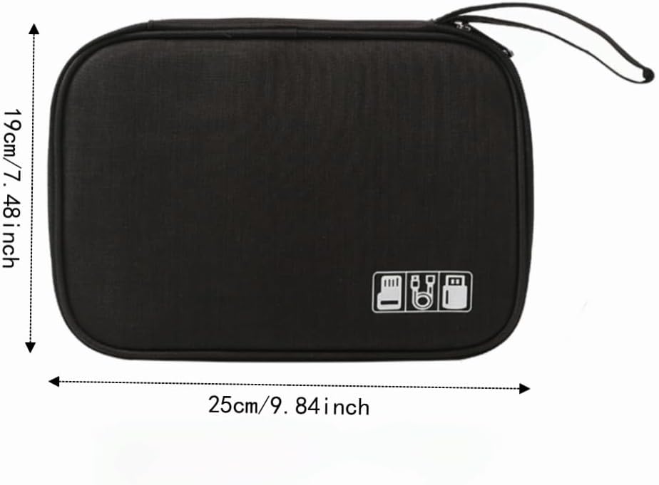 Electronics Data Cable Organizer Travel Case with Handle, 2 Pack