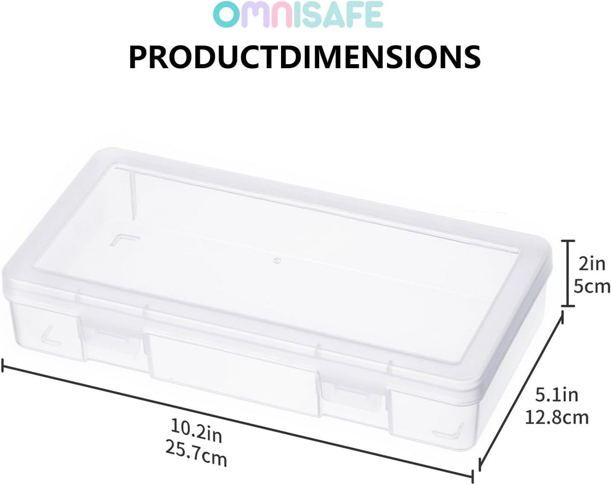 9 Pack Medium Plastic Hobby Art Craft Organizer,Clear Plastic Storage Containers with Latching Lid, for Pencil Box, Lego, Crayon