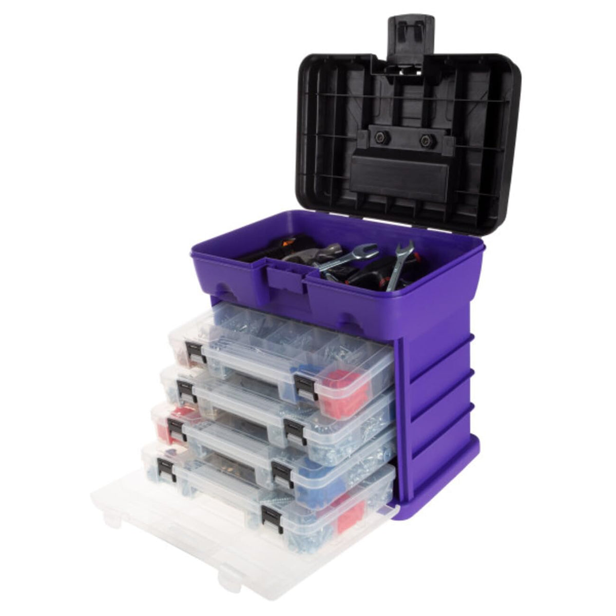 Stalwart Portable Tool Box for Women or Men, Pink, 10 x 7 x 10.5in