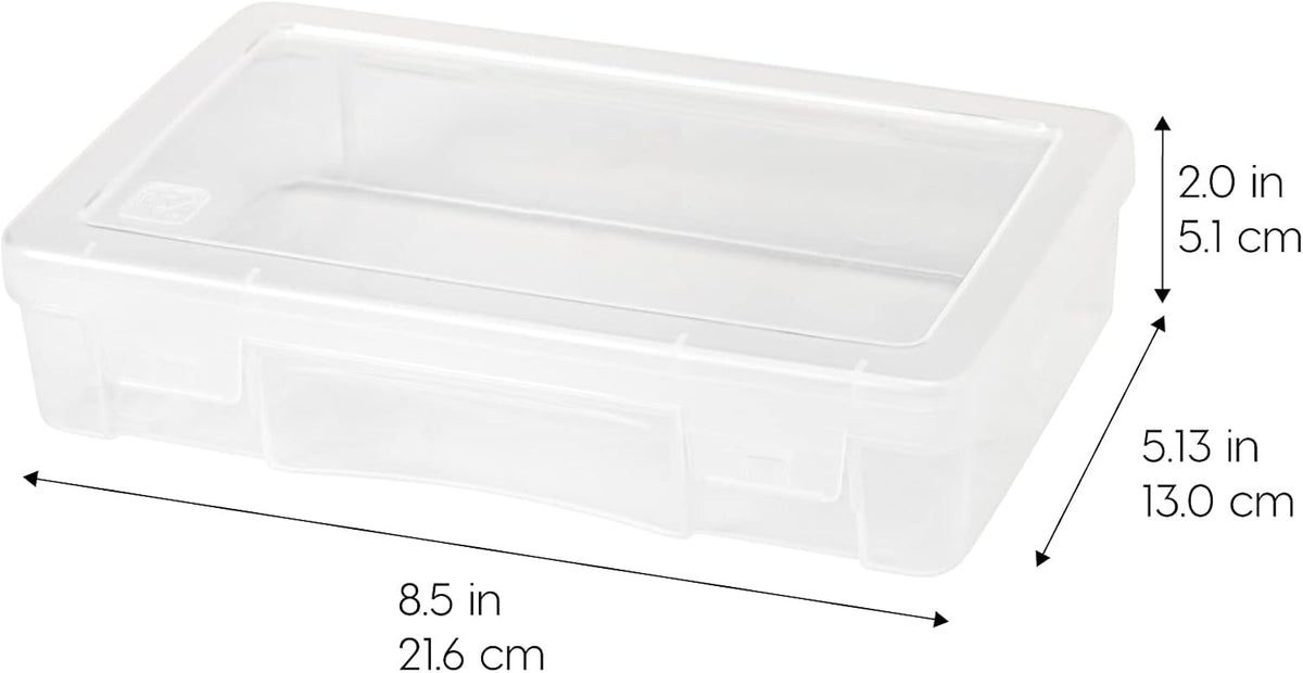 IRIS USA Clear Cases |Made in USA| Plastic Box Organizers (10-Pack)- Medium