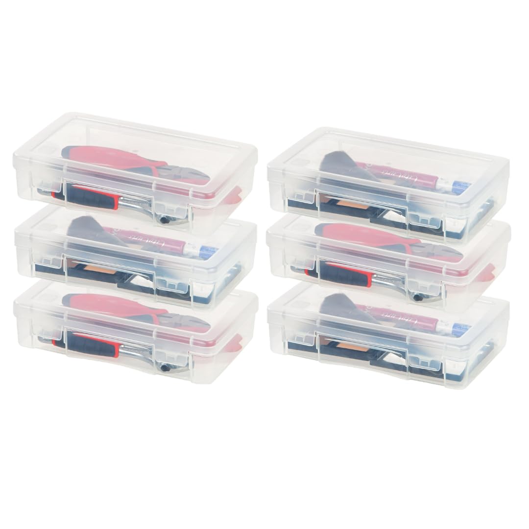 IRIS USA Clear Cases |Made in USA| Plastic Box Organizers (10-Pack)- Medium