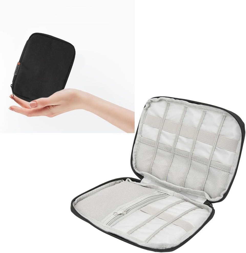 Electronics Data Cable Organizer Travel Case with Handle, 2 Pack