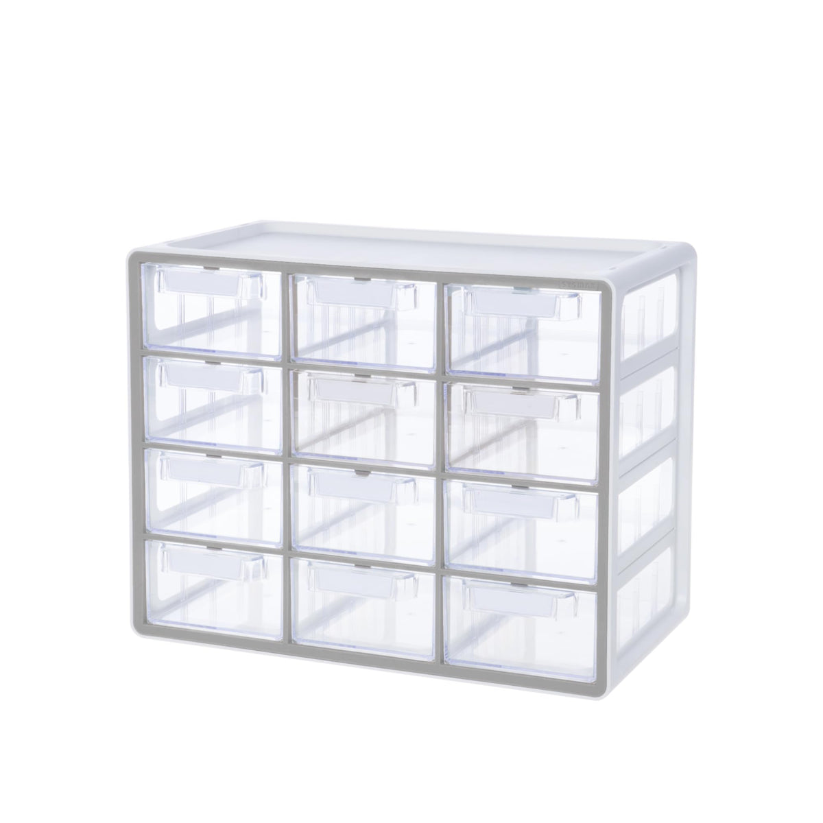 Blue Ginkgo 12-Drawer Storage Cabinet Organizer, Grey, Made in Korea