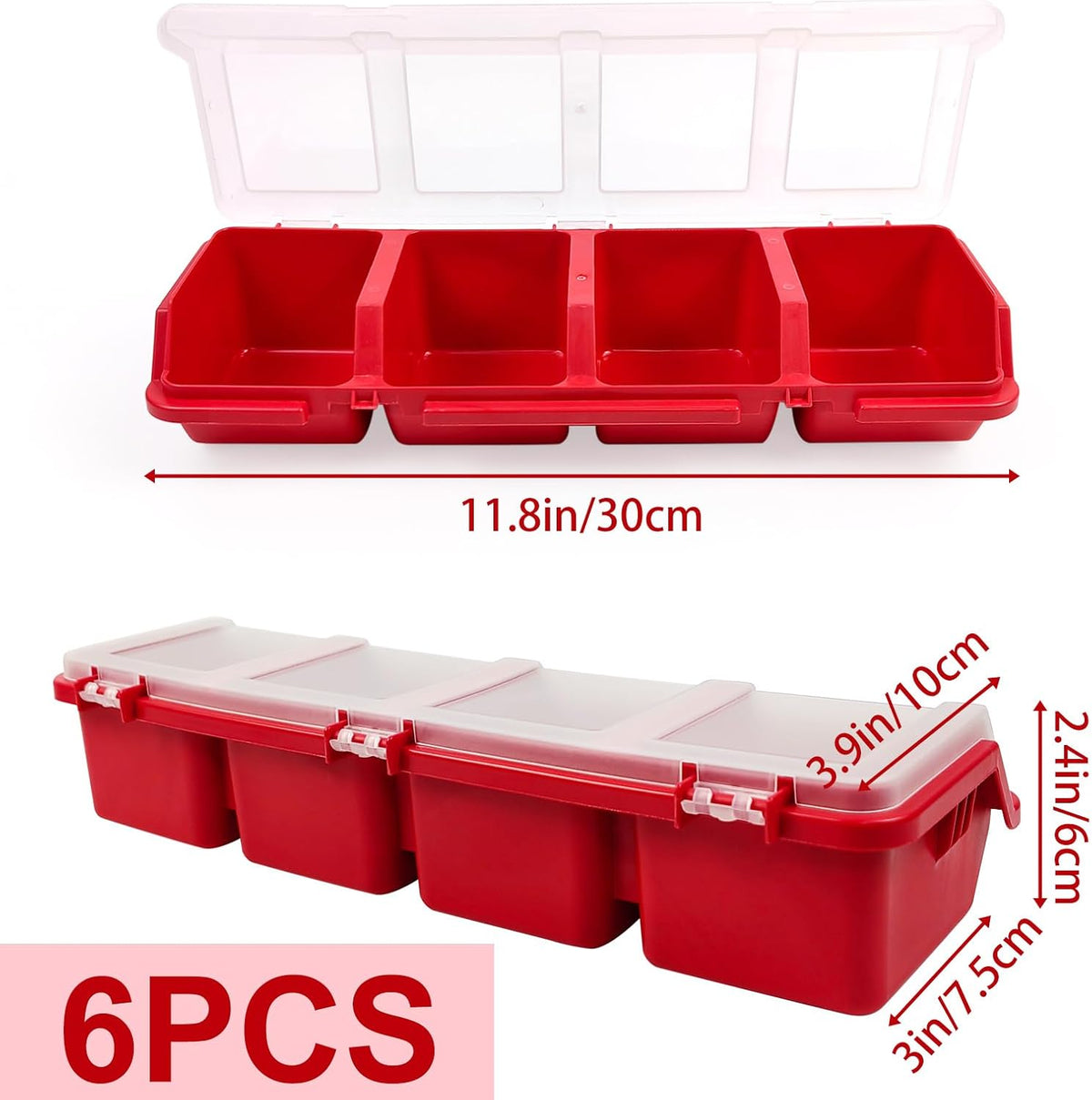 6 Pcs Screw Organizers Storage Bins with Lids, Plastic Stackable Hardware Organizer Box for Garage Nails/Craft Tool Organizing, Tool Cart Cabinet Workbench Drawers with Compartment Bolt Organizer