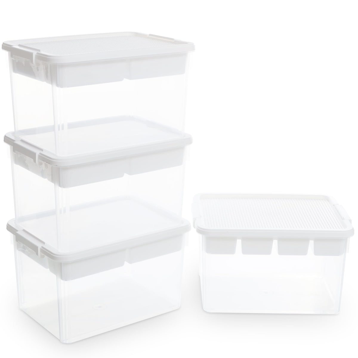 Citylife 17 QT Plastic Storage Box Building Baseplate Lid Removable Tray