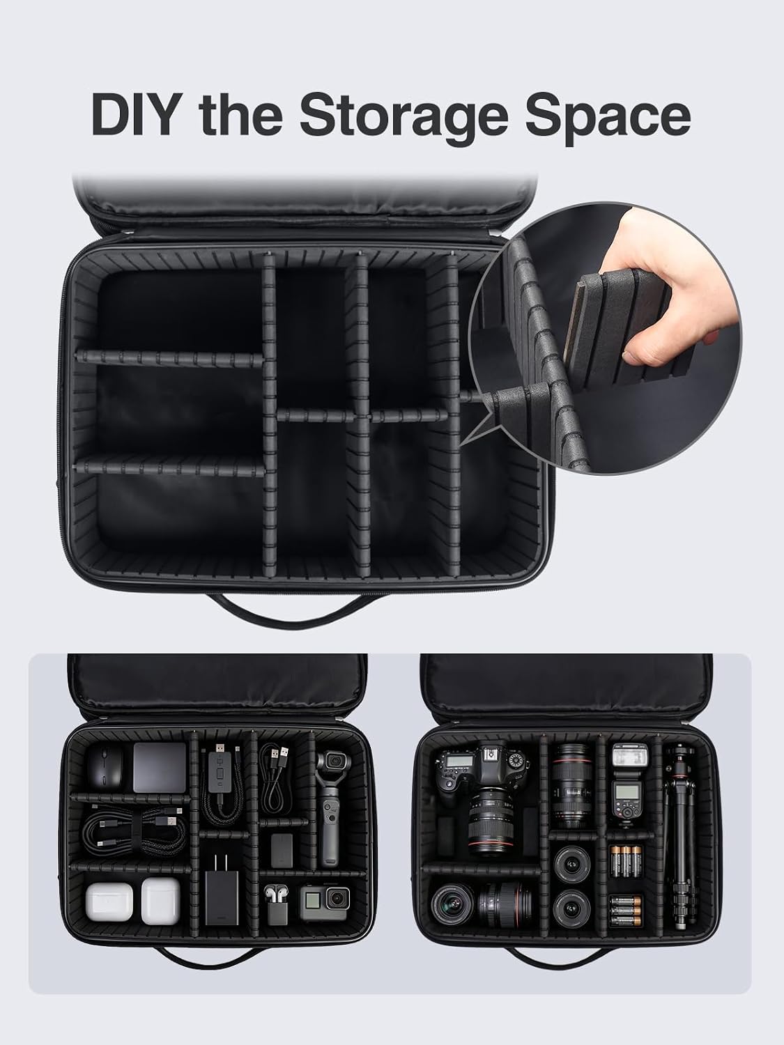 Luxtude Extra Large Electronics Organizer Travel Case, Cable Organizer Bag