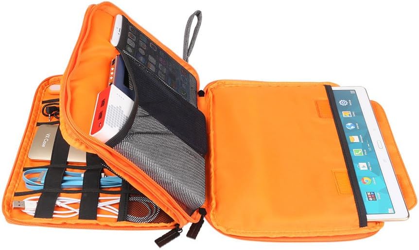 BUBM Travel USB Cables Gear Organizer Electronics Accessories Bag Universal Waterproof Large Double Layers Gadget Carry Storage Bag for iPad Mini Charger SD Memory Cards Flash Hard Drive