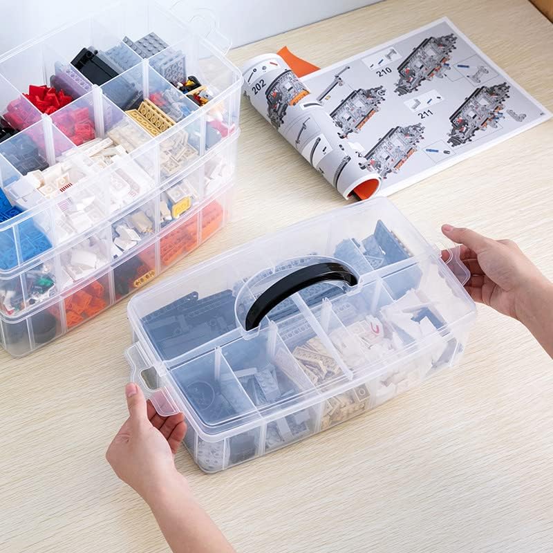Sooyee 6 Tier Stackable Craft Organizers and Storage Box, Clear