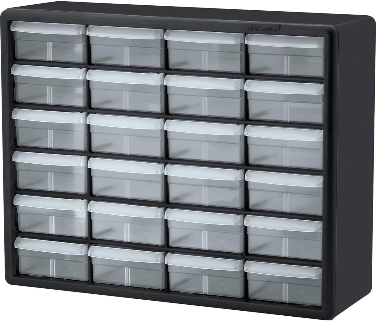 Akro-Mils 44-Drawer Plastic Storage Cabinet, 20"W x 6"D x 16"H, Black