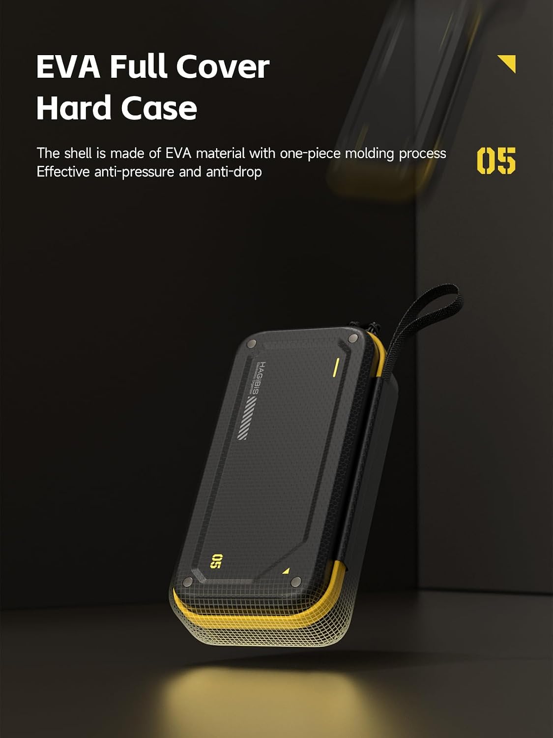 Hagibis Electronic Organizer Traveling Case Bag EVA Hardshell PU Portable Carrying Pouch for Mouse, Charger, Cables, Power Bank, SD Cards, USB Flash Disks, Accessories (Black)