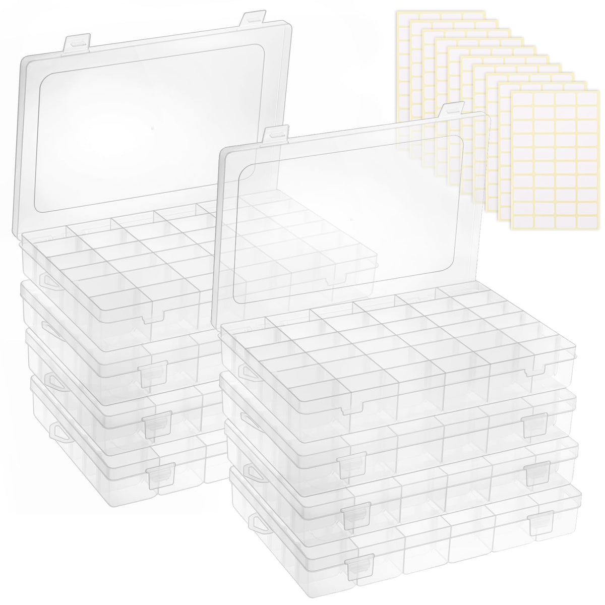Bead Organizer Storage 4 Pack 36 Grid Jewelry Tackle Craft Box Adjustable