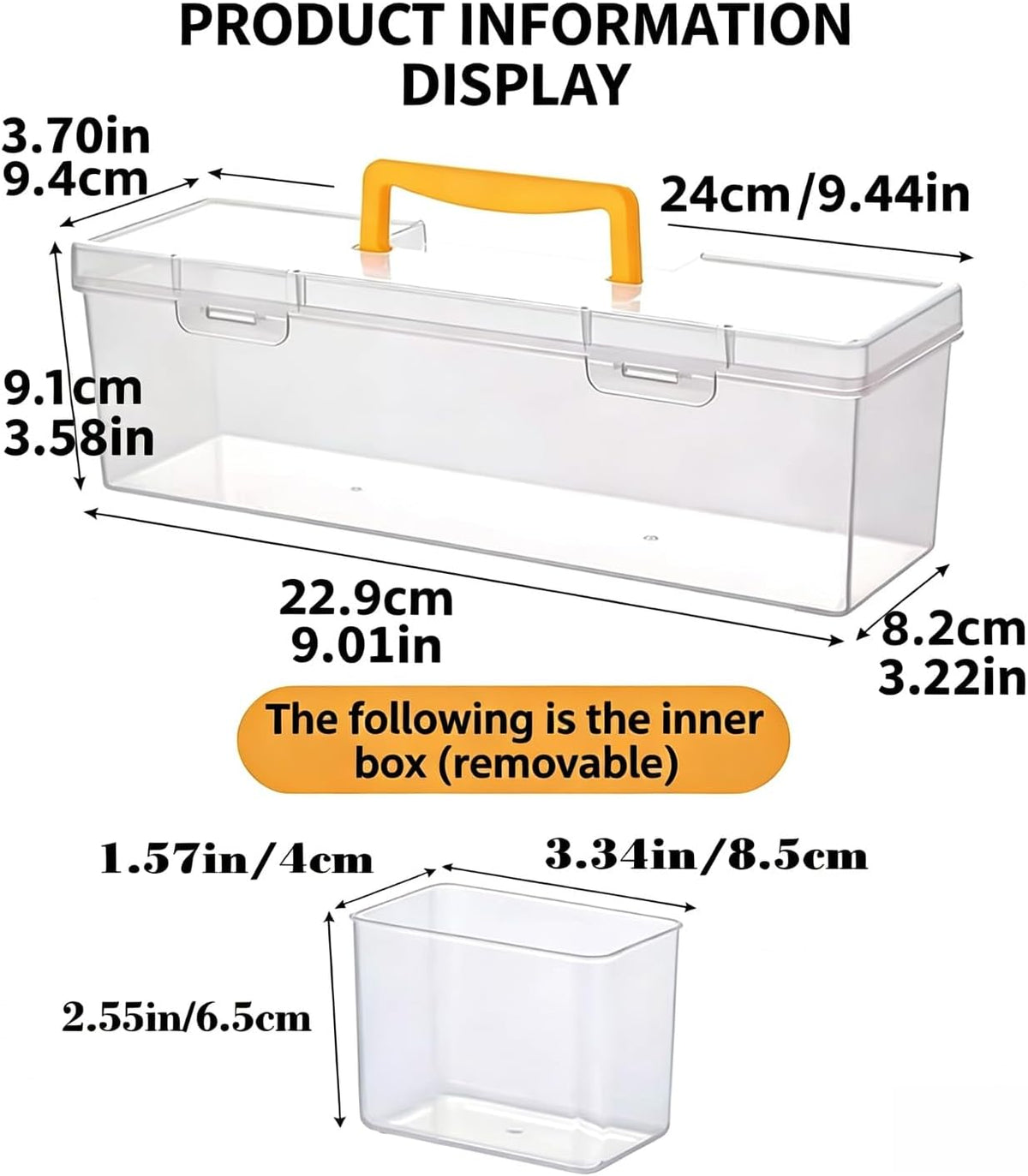 Small Parts Organizer Box with Transparent Lid 2‑Pack, 6-Compartments Movable Organizer Box with for Hardware, Screws, Bolts, Nails, Beads, Jewelry and Fishing Small Accessories, NOT for Large Tools