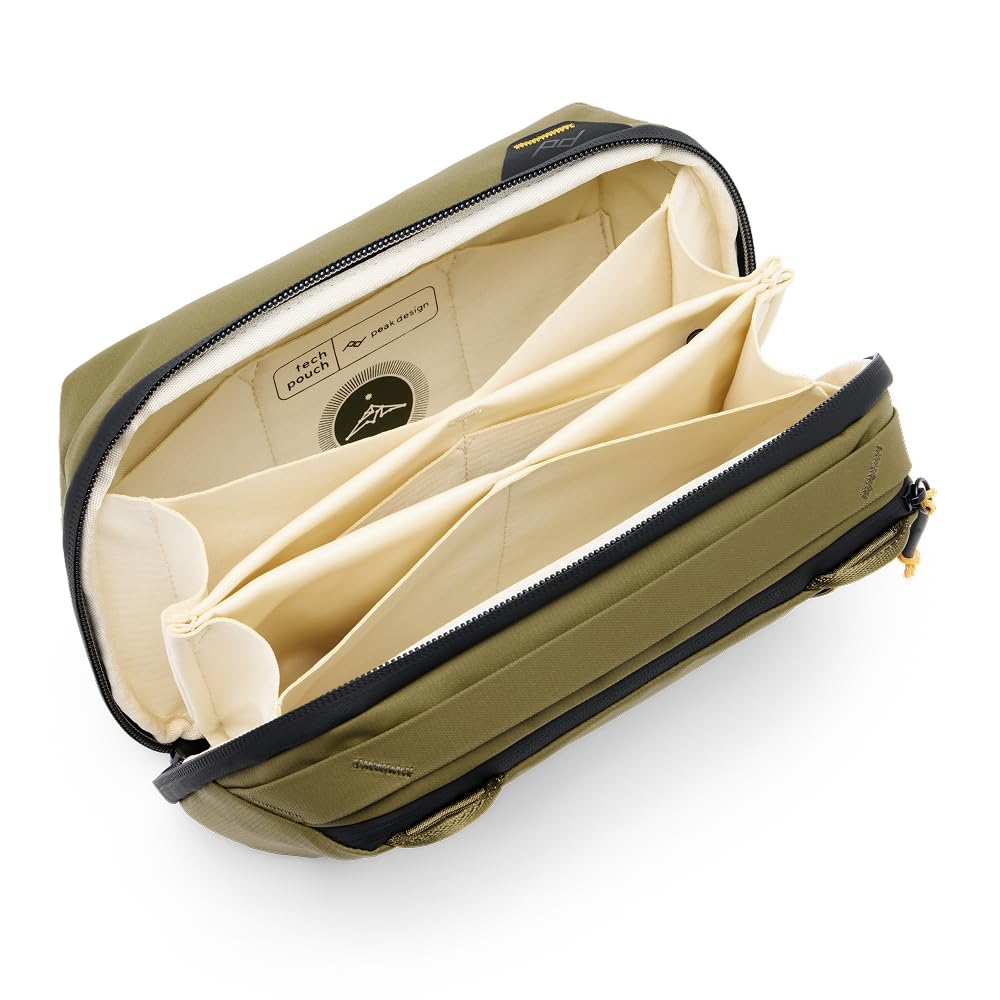 Peak Design Small Tech Pouch, Coyote, Ocean Edition, Electronics Organizer for Travel or Everyday Carry, Origami-Style Storage, Cable Pass-Through, Weatherproof, Gear Carry Bag for Men and Women
