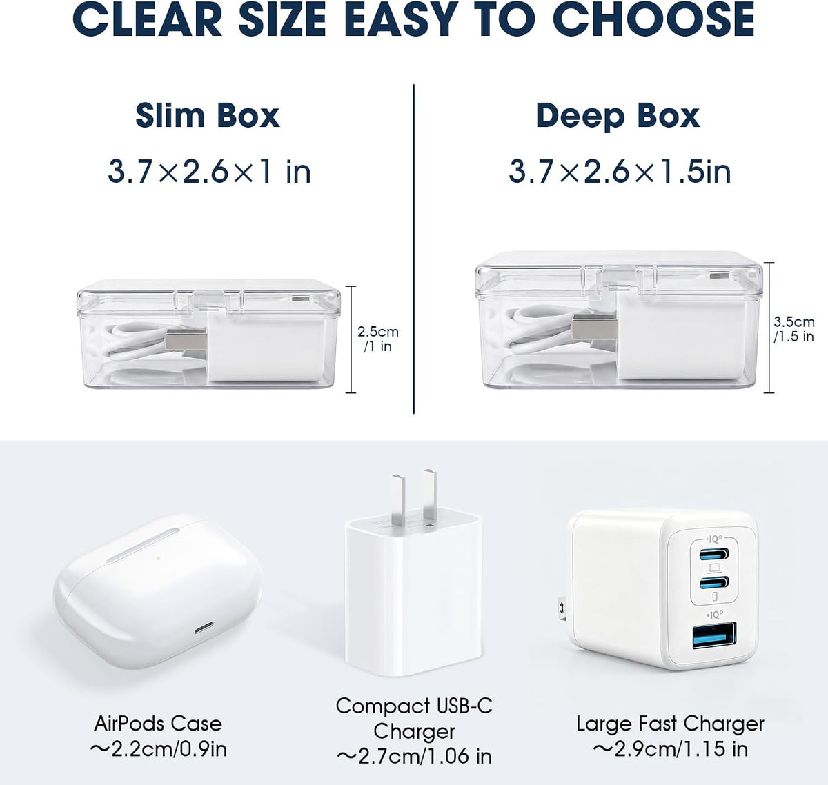 ARVOK 2 Sets Cable Cord Organizer Box with 20 Adjustable Compartments