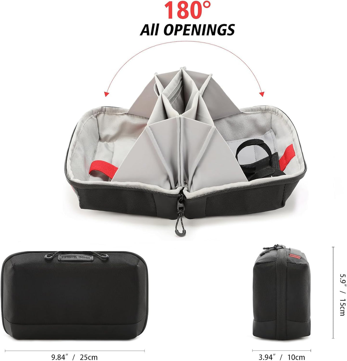 VanFn Electronics Travel Organizer Storage Bag, Accessory Handle Bag, Gadgets Pouch, USB Cable, Travel Friendly Electronics Organizer P.Travel Series