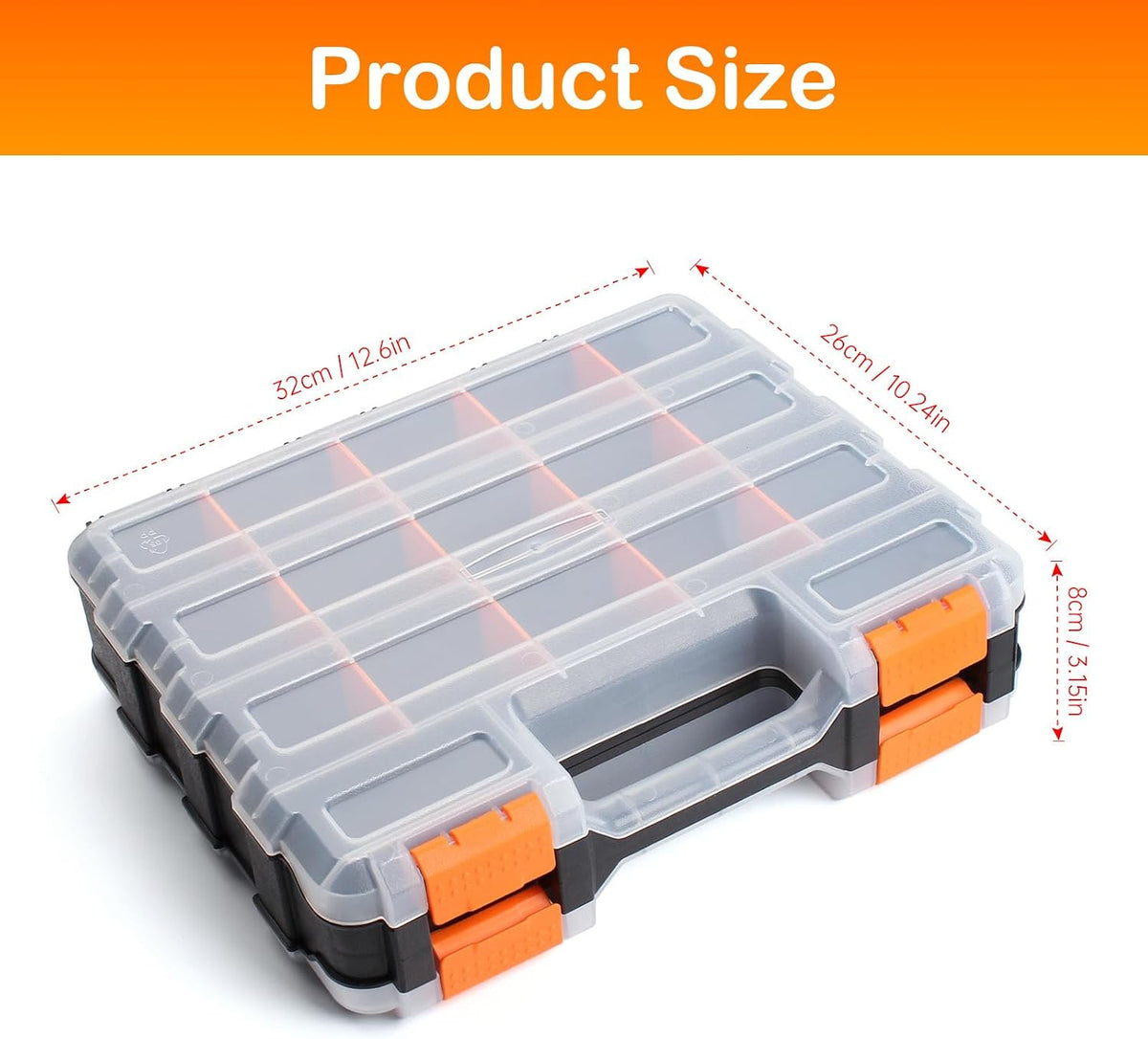 Double Side Small Parts Organizer Hardware Storage for Screws Nuts