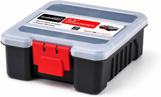 Mini Parts Organizer Box – Small Hardware Storage Case with 6 Compartments & Divider – Compact Nylon Container for Screws, Beads, Tackle, or Travel Toolbox
