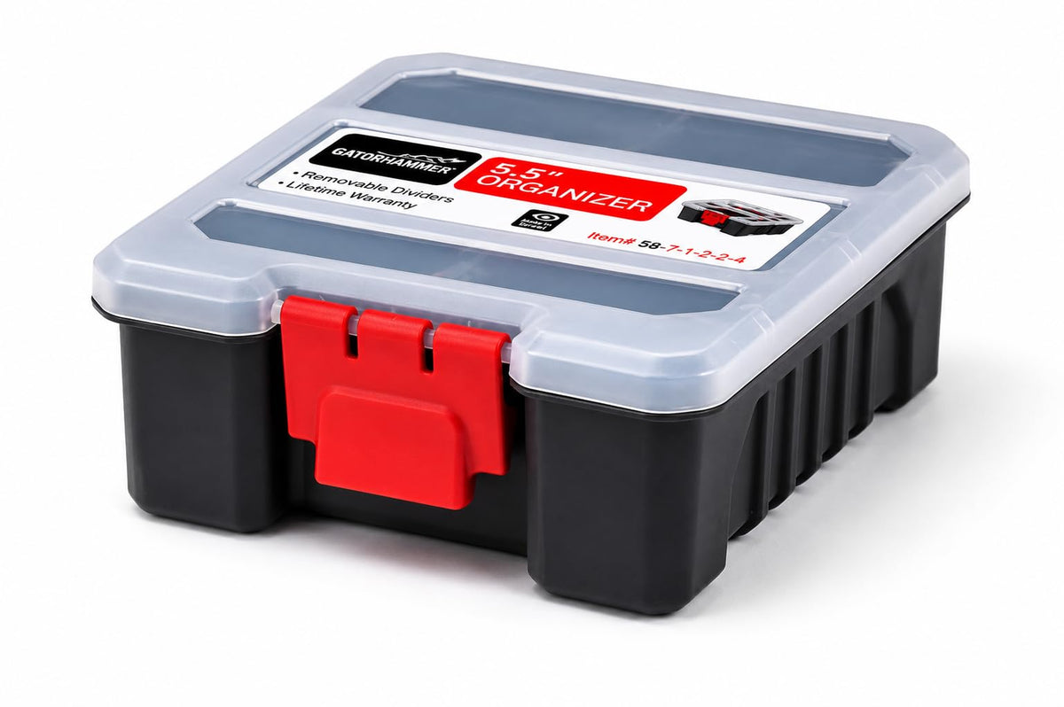 Small Parts Organizer Box – Stackable Hardware Storage Case with 20 Compartments & 12 Dividers – Heavy-Duty Nylon Screw, Drill Bit, Nut & Bolt Organizer for Garage, Toolbox, Workshop