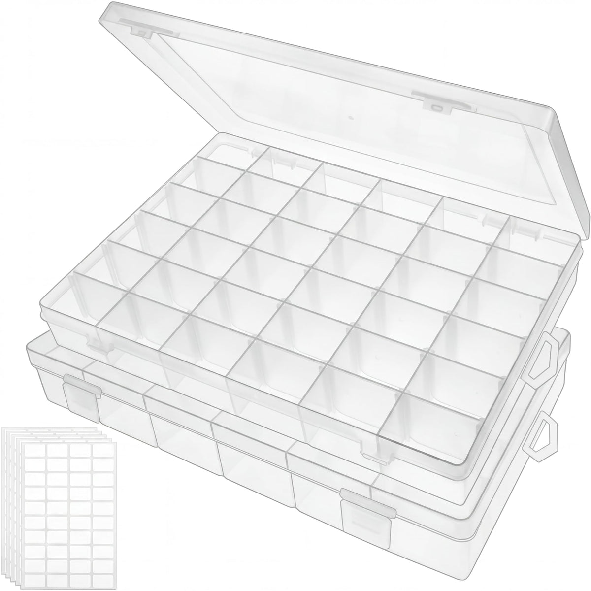 Bead Organizer Storage 4 Pack 36 Grid Jewelry Tackle Craft Box Adjustable
