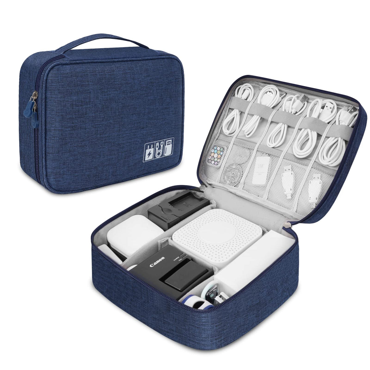 Electronic Organizer Travel Universal Cable Organizer Electronics Accessories Bag for Cable, Charger, Phone, USB, SD Card,1Pack