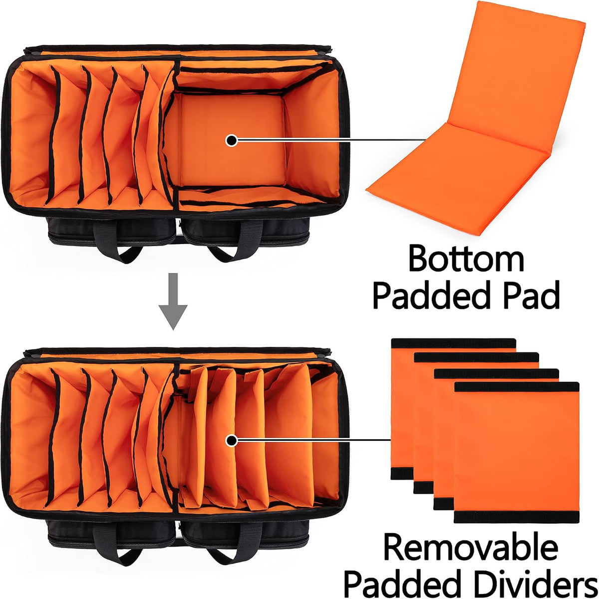Trunab DJ Cable File Bag with Detachable Padded Bottom and Dividers