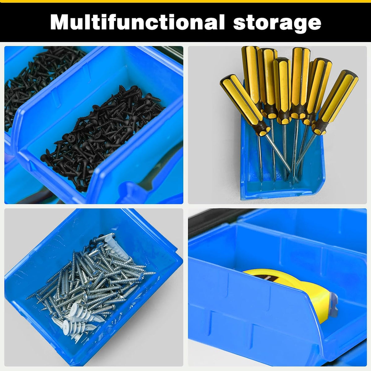 Ultrawall Wall Mounted Storage Bins, Plastic Hanging Storage Organizer Bins