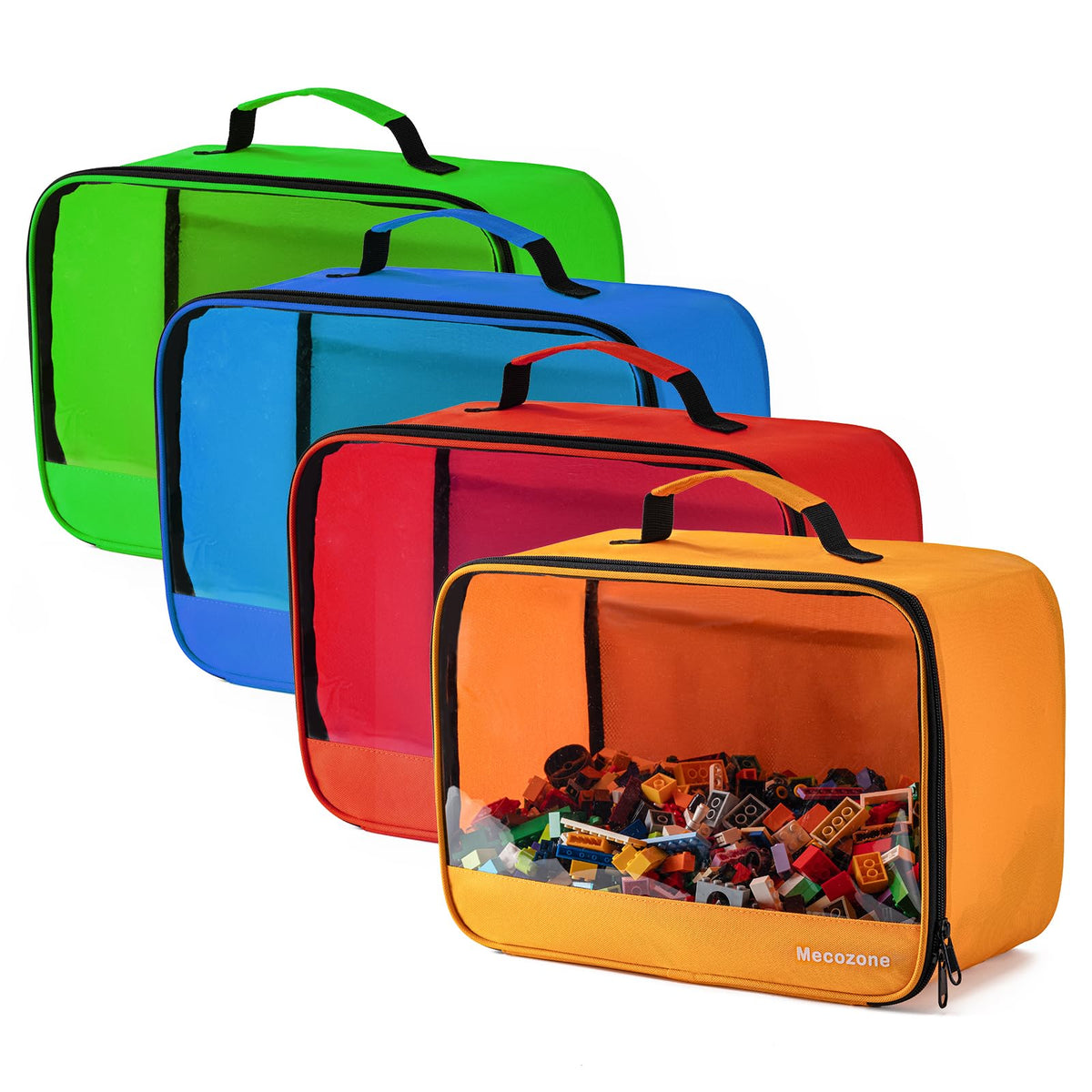4 PCS Toys Storage Bag, Classic Bricks Building Set Storage Bag, Travel Case for Building Toys, Puzzles