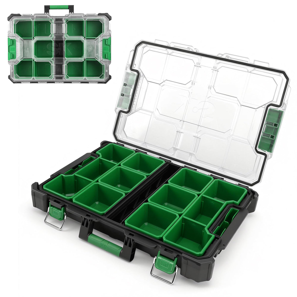 SK 13.5-Inch Small Part Organizer, Portable Tool Box Organizer, IP65