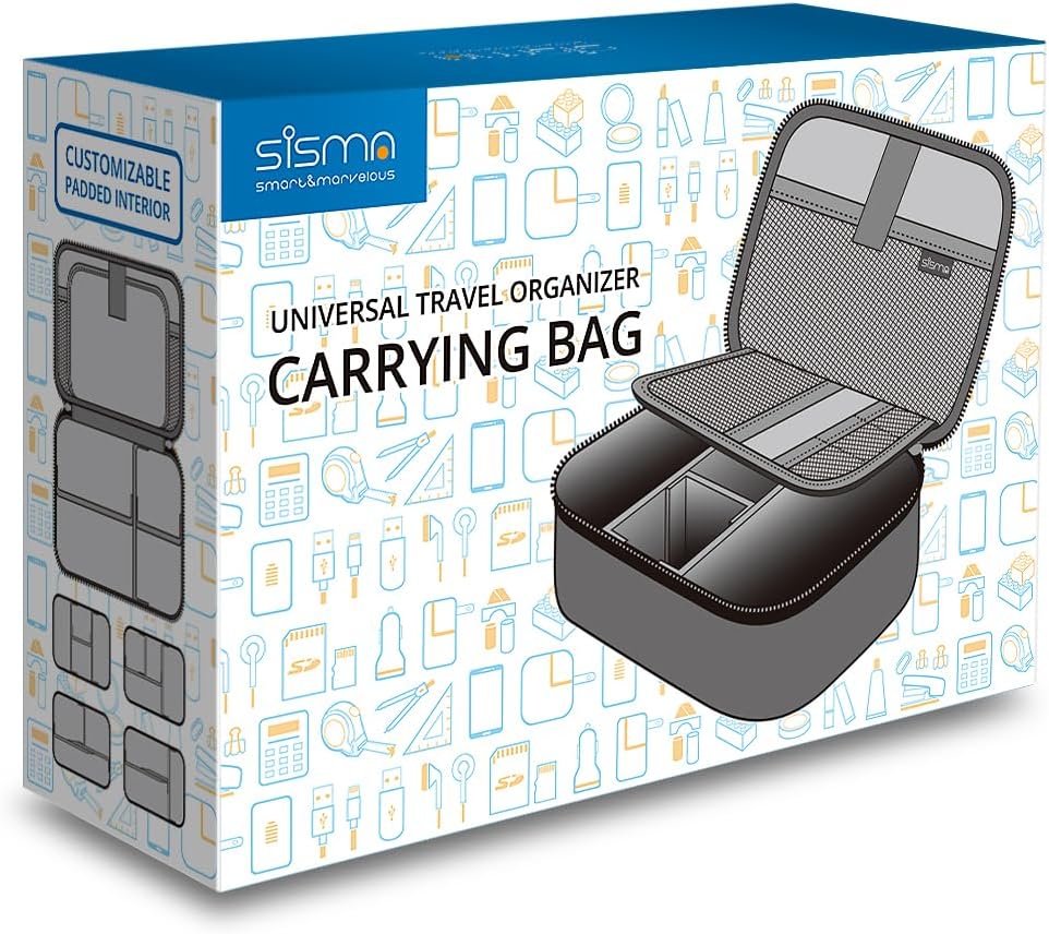 sisma Electronics Organizer Travel Tech Accessories Small Carrying Case