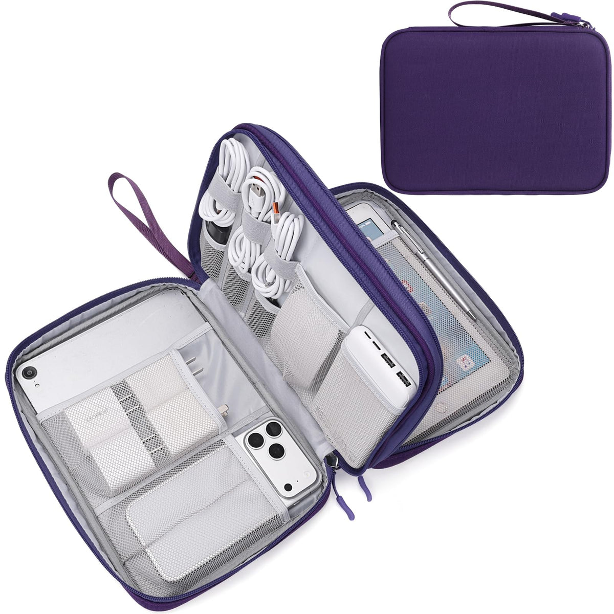 FYY Electronic Organizer, Travel Tech Pouch Bag, Large, Pink
