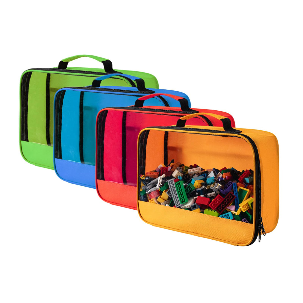 4 PCS Toys Storage Bag, Classic Bricks Building Set Storage Bag, Travel Case for Building Toys, Puzzles