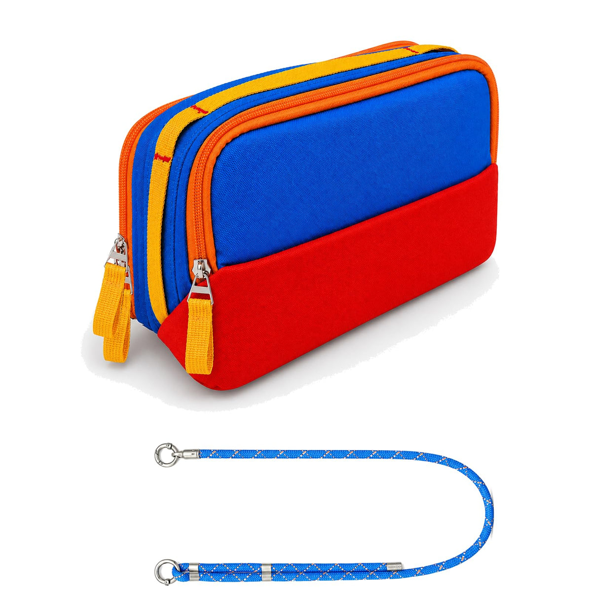 Charger Organizer Travel Case for Laptop Adapters and Cables, Blue/Red
