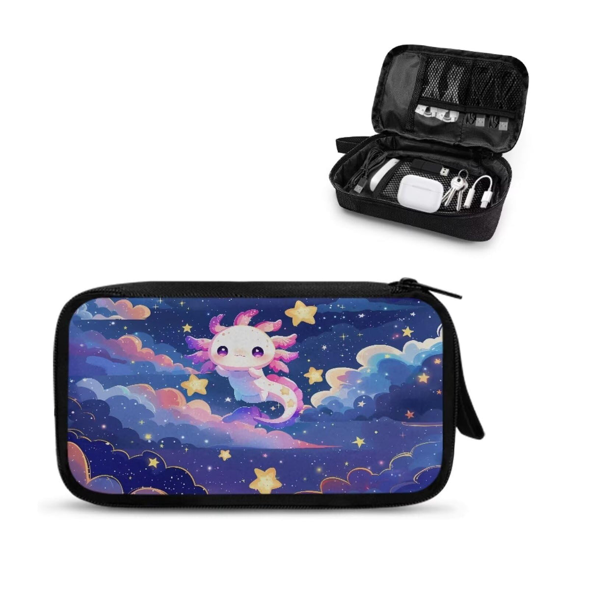 Cow Print Electronic Organizer Travel Cable Organizer Storage Bags for Data Cables, USB C Charger, SD Card, Hard Drive, Charging Cord, Mouse, Power Bank