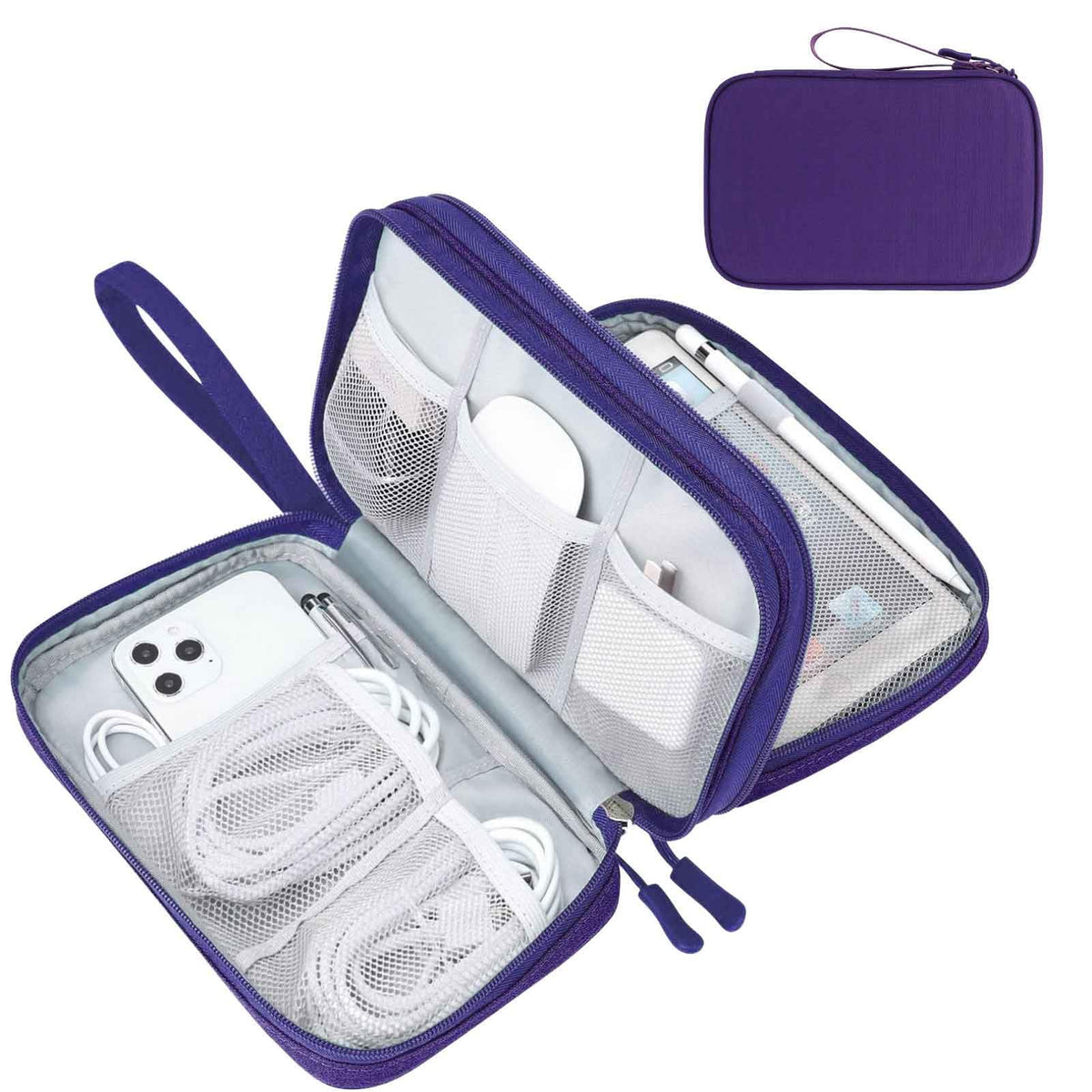 FYY Electronic Organizer, Travel Tech Pouch Bag, Large, Pink