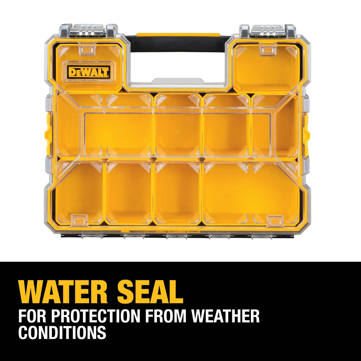 DEWALT Small Parts Organizer, Hardware Storage Box with Removable Dividers, 10-Compartment (DWST14825)