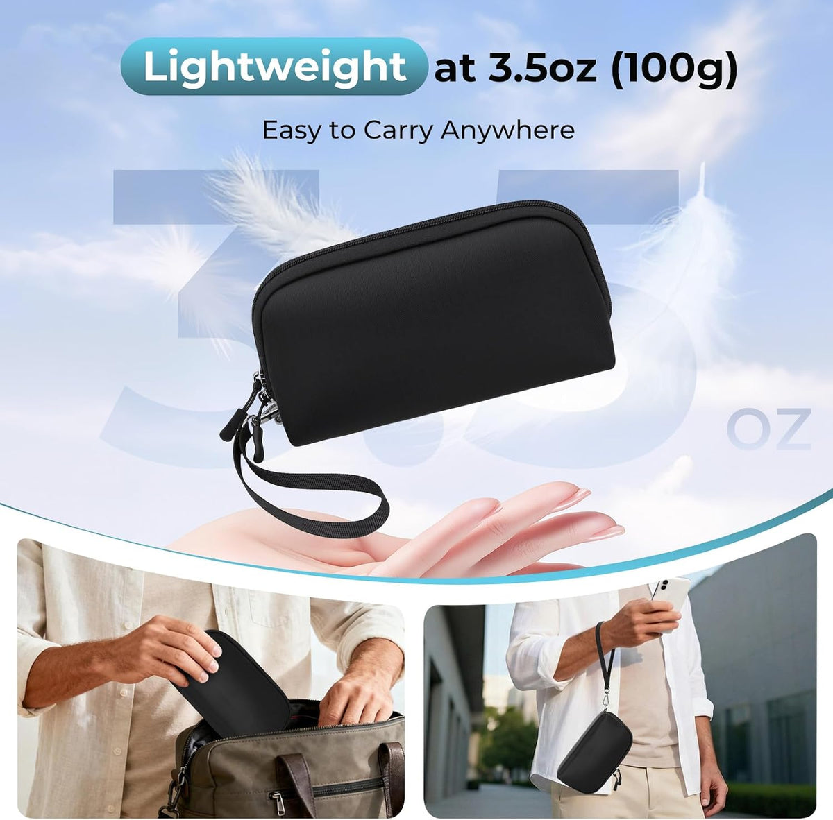 FYY Travel Cable Organizer - 8 Compartments, Lightweight, Water Repellent