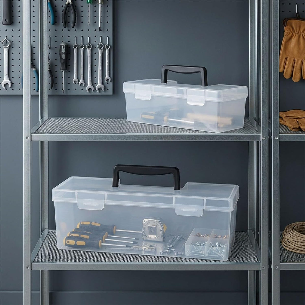 Hardware Organizer Box, 2 Pack Small Parts Tool Case for Garage