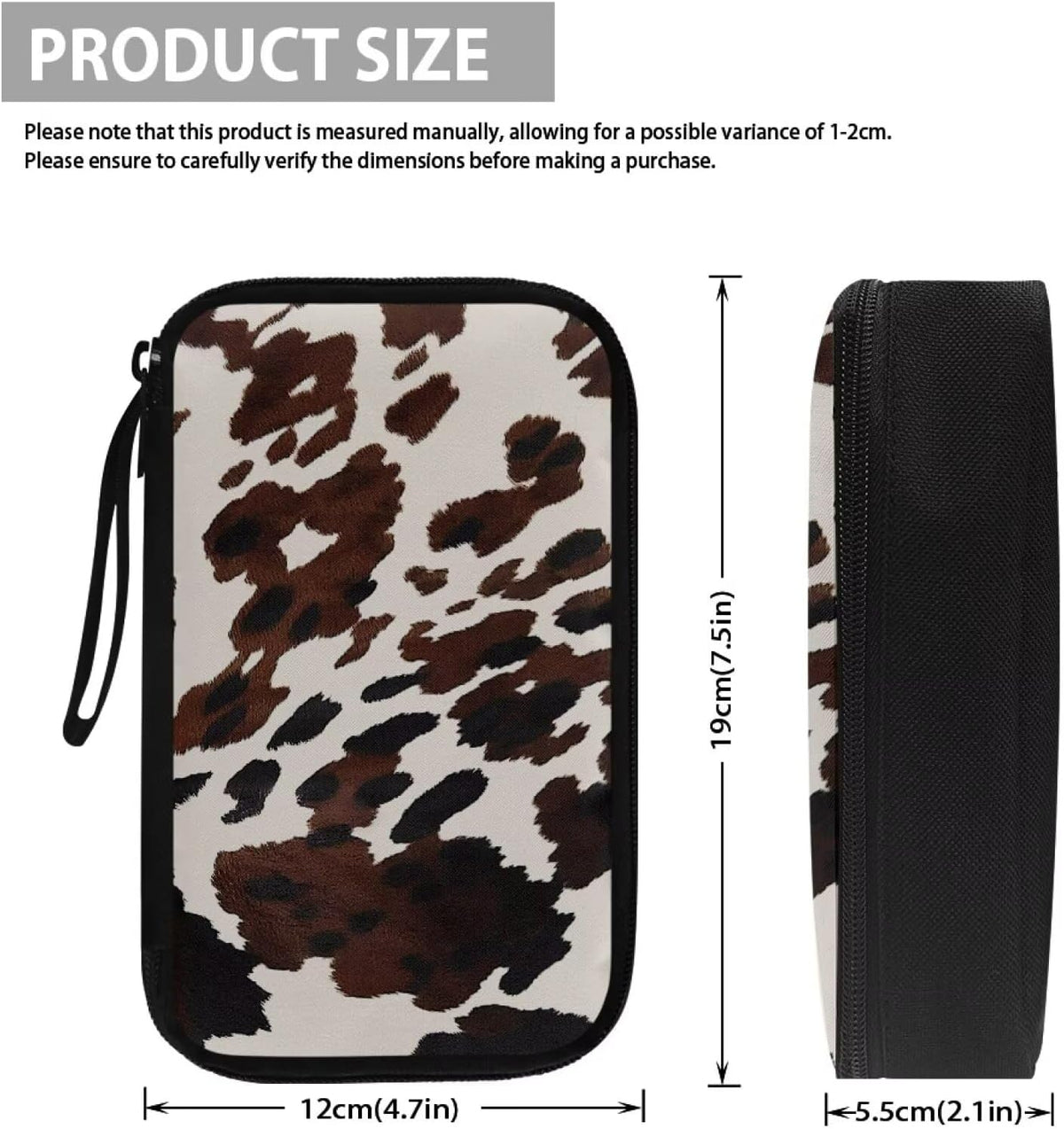 Cow Print Electronic Organizer Travel Cable Organizer Storage Bags for Data Cables, USB C Charger, SD Card, Hard Drive, Charging Cord, Mouse, Power Bank