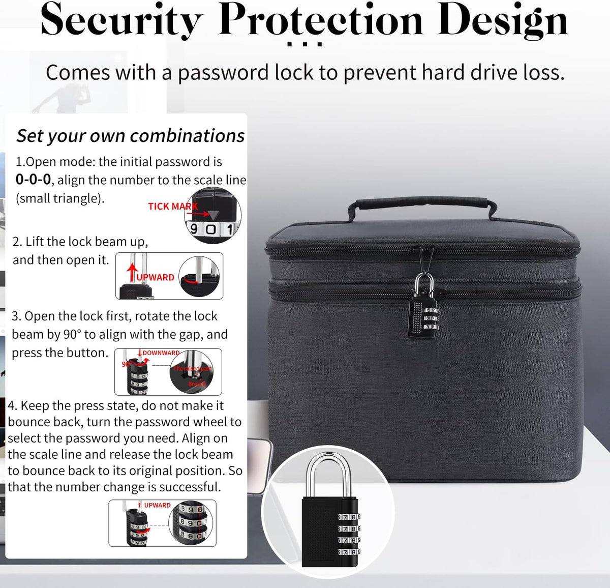 Hard Drive Case for 3.5inch HDD Portable External Hard Drive Protective Box