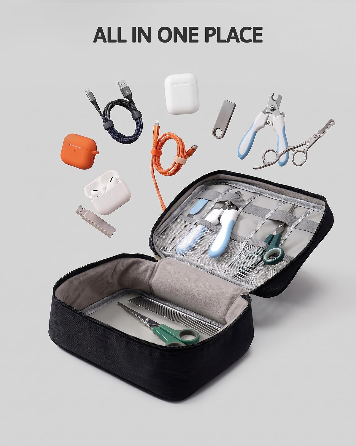 OrgaWise Electronics Travel Organizer, Two-Layer Tech Case
