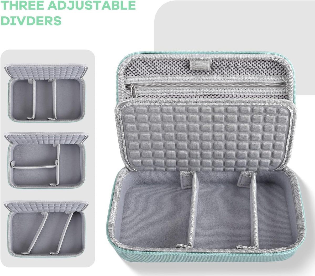 Hard Travel Electronic Organizer Case for MacBook Power Adapter Chargers Cables Power Bank Apple Magic Mouse Apple Pencil USB Flash Disk SD Card Hard Drive Shockproof Accessories Carrying Bag, Green