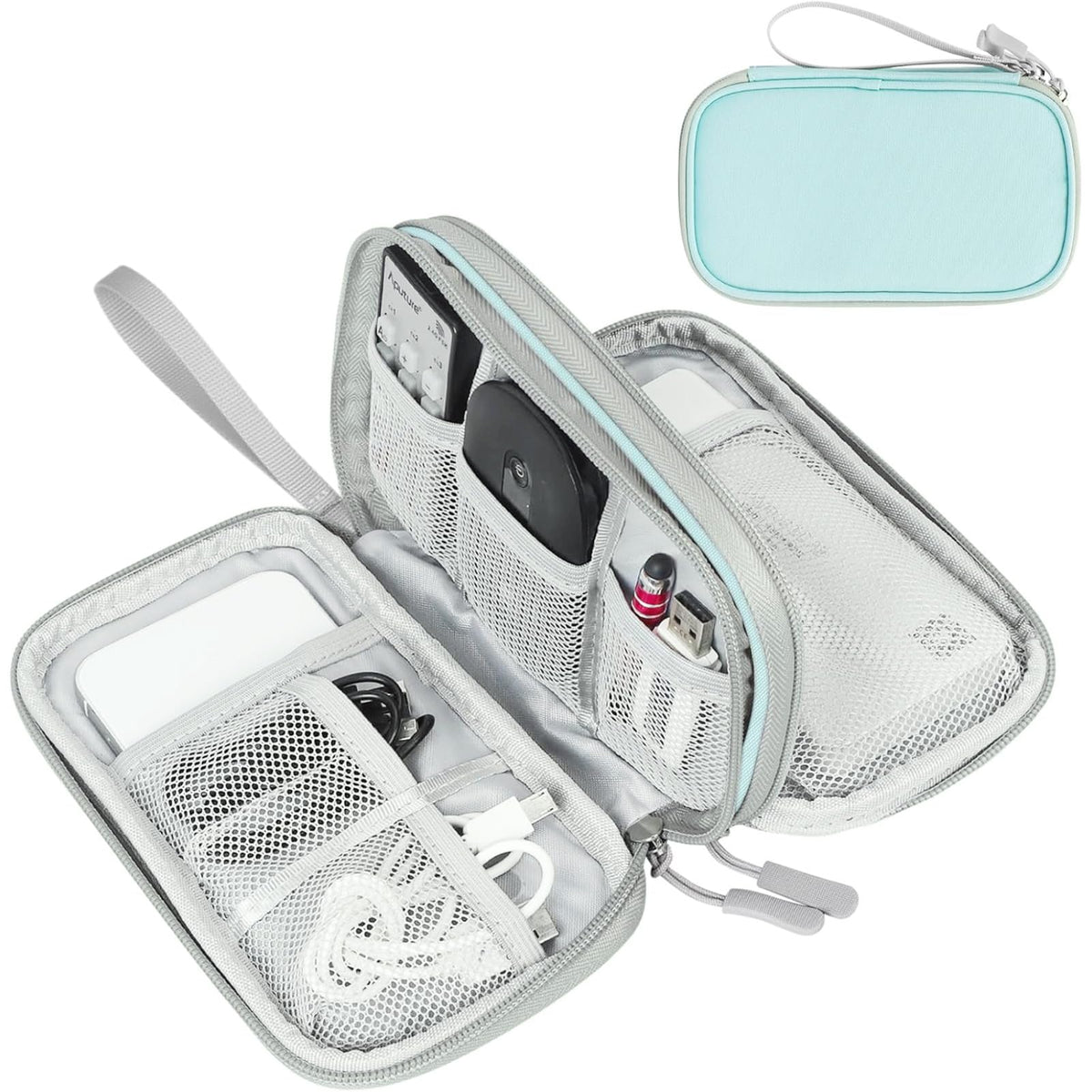 FYY Electronic Organizer, Travel Tech Pouch Bag, Medium, Dark Green