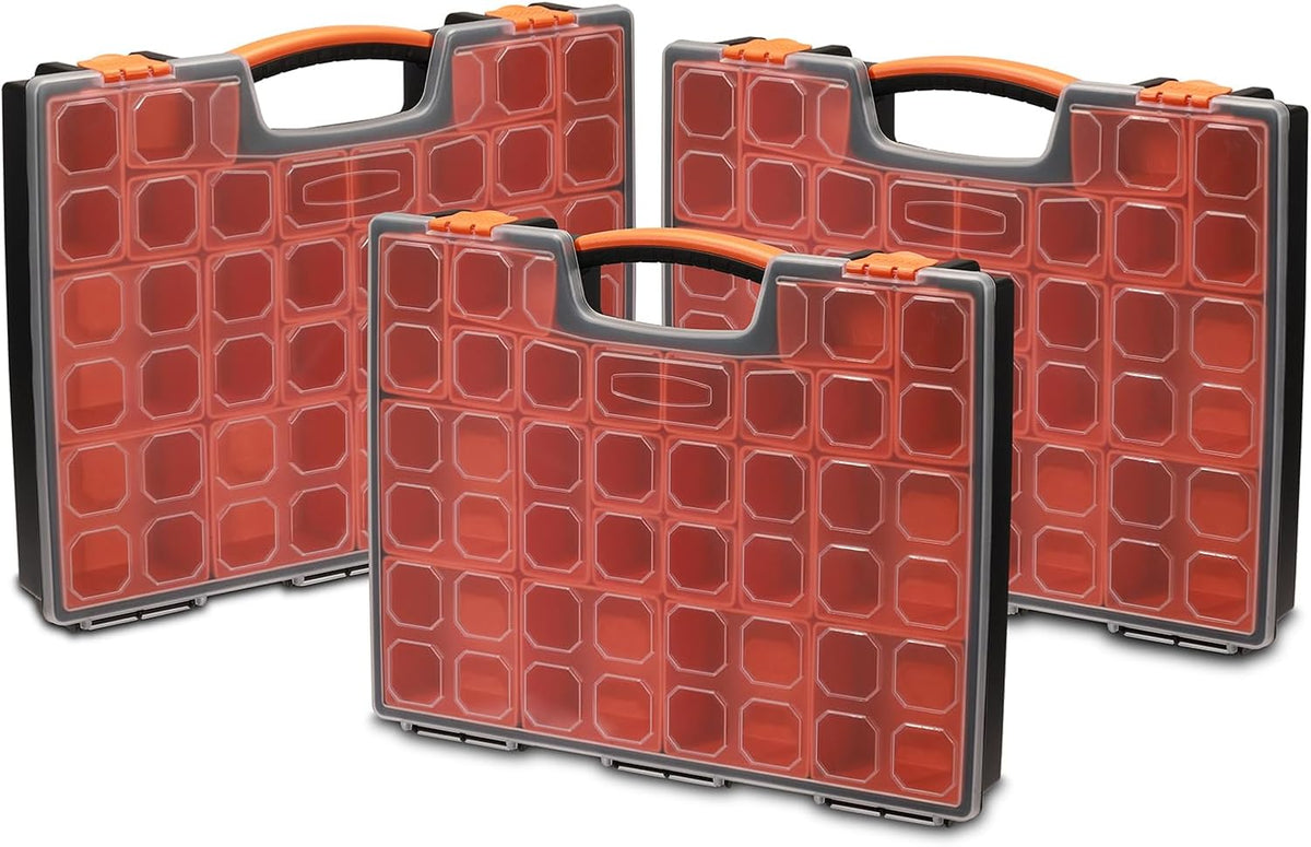 EMENTOL 3PCS Multi-Purpose Portable Organizer Box Set with 72-Removable Compartments, 3 Pieces Professional Boxes with Dimension 16.2"L*13"W*2.3"H
