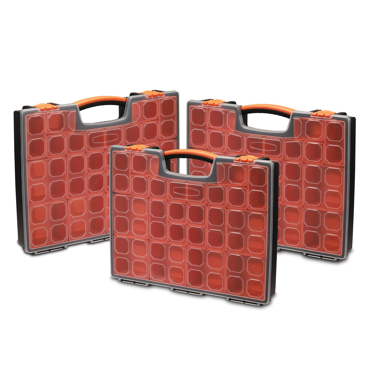 EMENTOL 2PCS Multi-Purpose Portable Organizer Box Set with 44-Removable Compartments, 2 Pieces Professional Boxes with Dimension 16.2"L*13"W*2.3"H