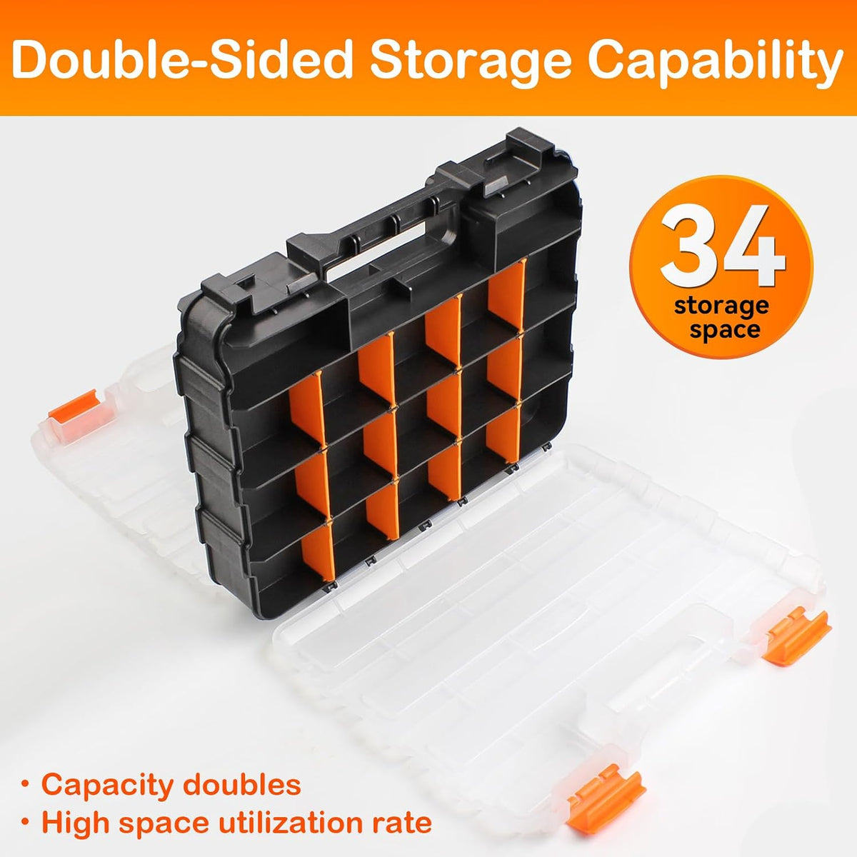 Double Side Small Parts Organizer Hardware Storage for Screws Nuts