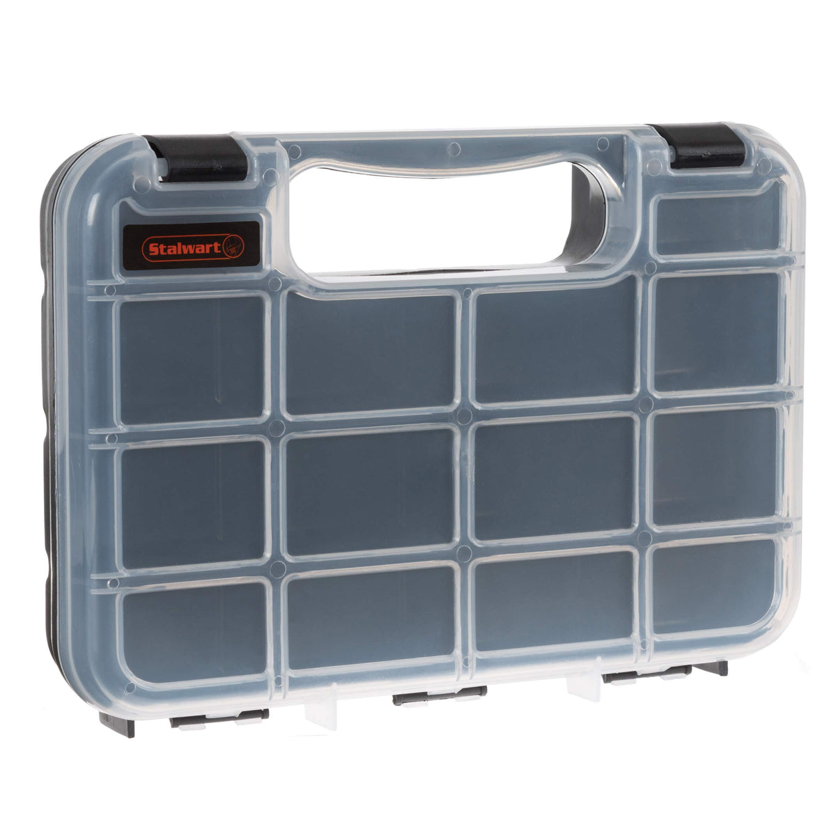 Stalwart - 75-ST6073 Portable Storage Case with Secure Locks and 55 Small Bin Compartments for Hardware, Screws, Bolts, Nuts, Nails, Beads, Jewelry and More by Black