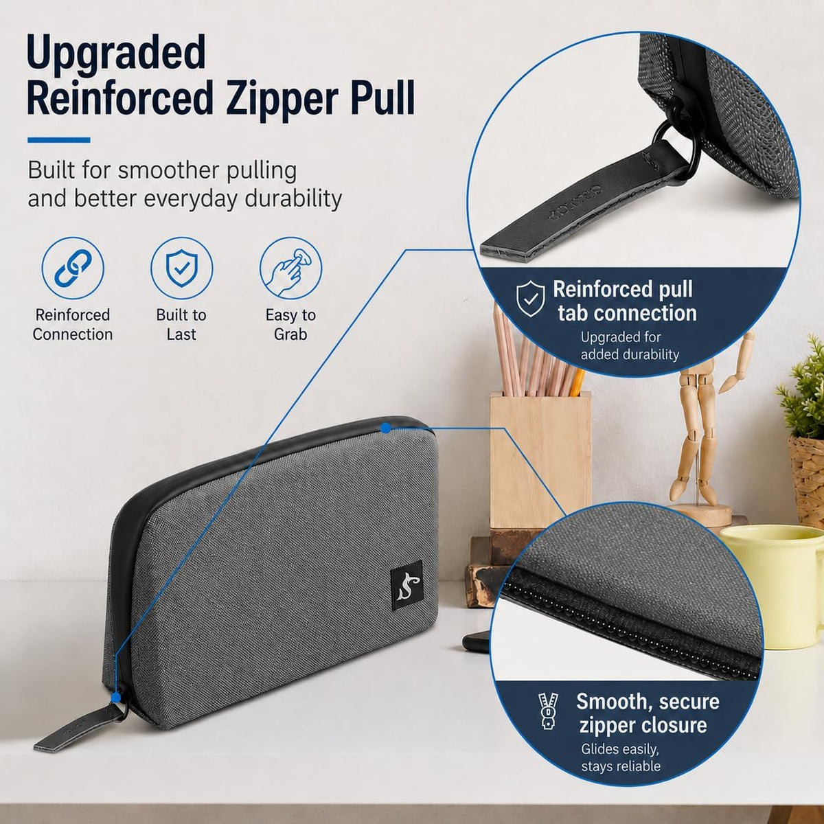 Small Electronics Organizer Travel Case, Cord and Cable Tech Bag Pouch