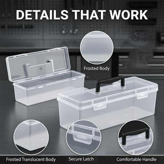 Hardware Organizer Box, 2 Pack Small Parts Tool Case for Garage