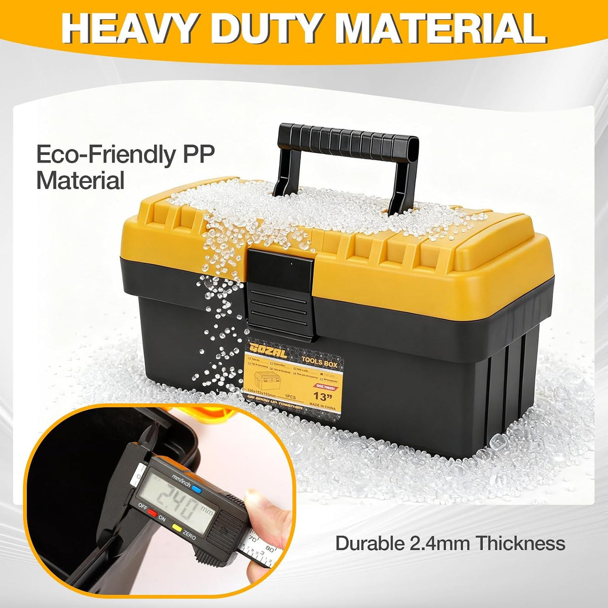 Tool Box Set of 4, Large Plastic Stackable Tool Boxes