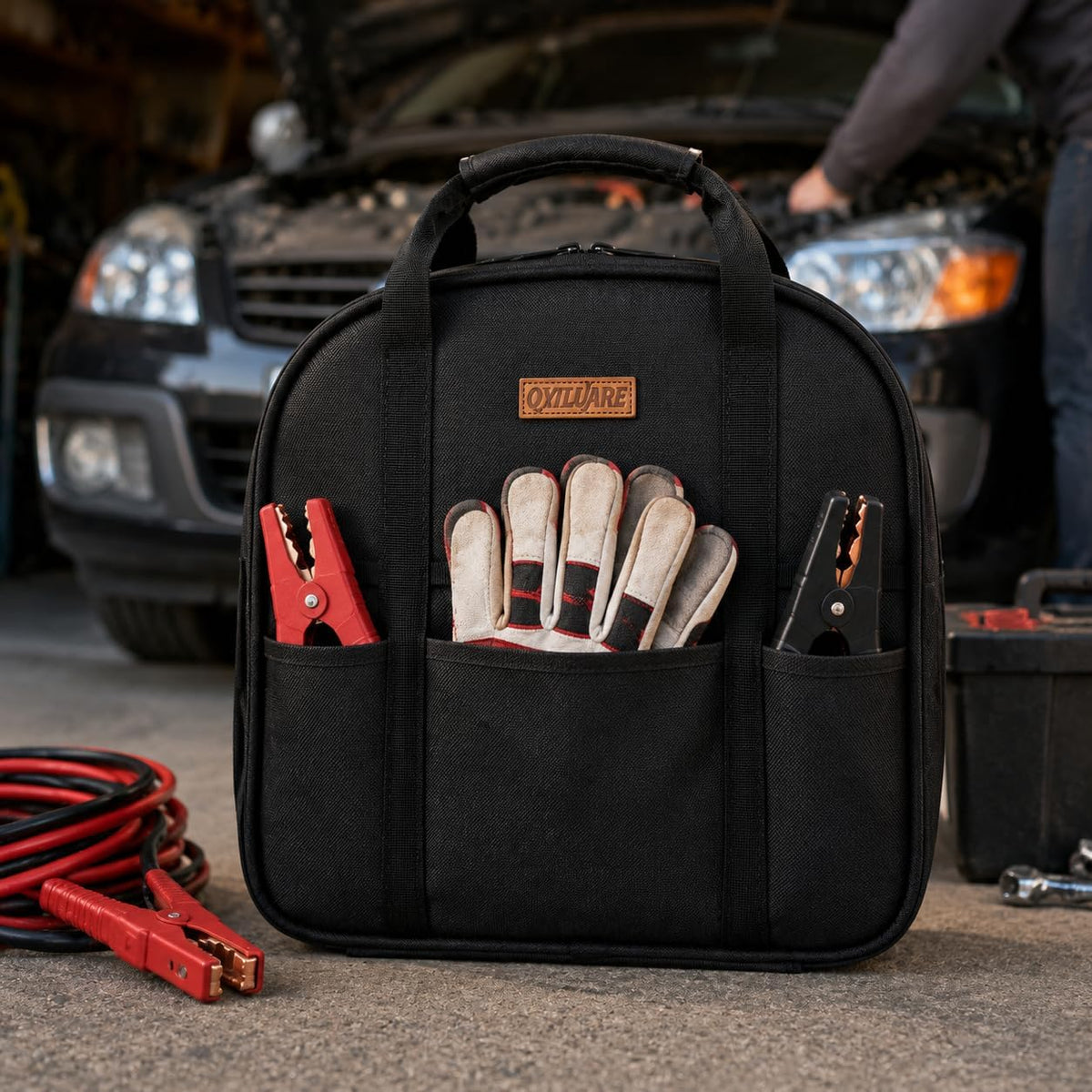 Heavy-Duty Cable Storage Bag Waterproof Cable Organizer for Jumper Cable